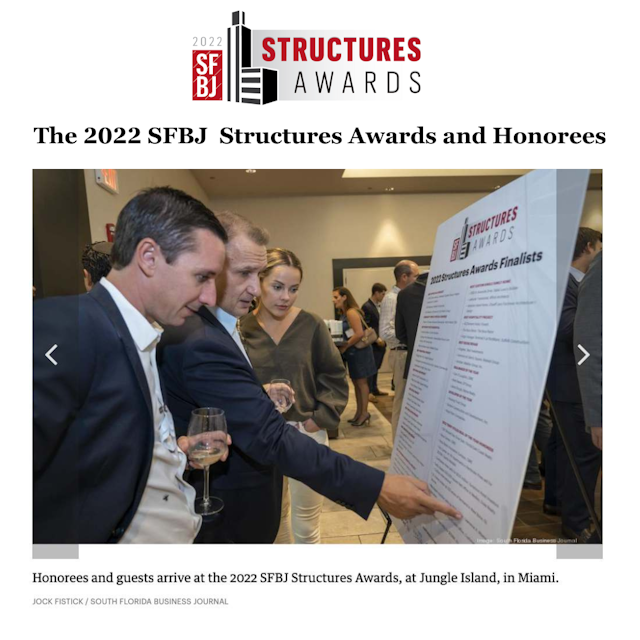 The 2022 SFBJ Structures Awards nd Honorees