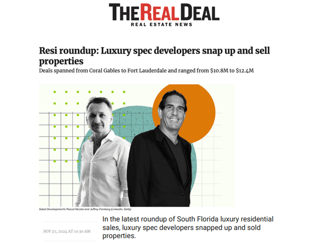 Resi roundup: Luxury spec developers snap up and sell properties